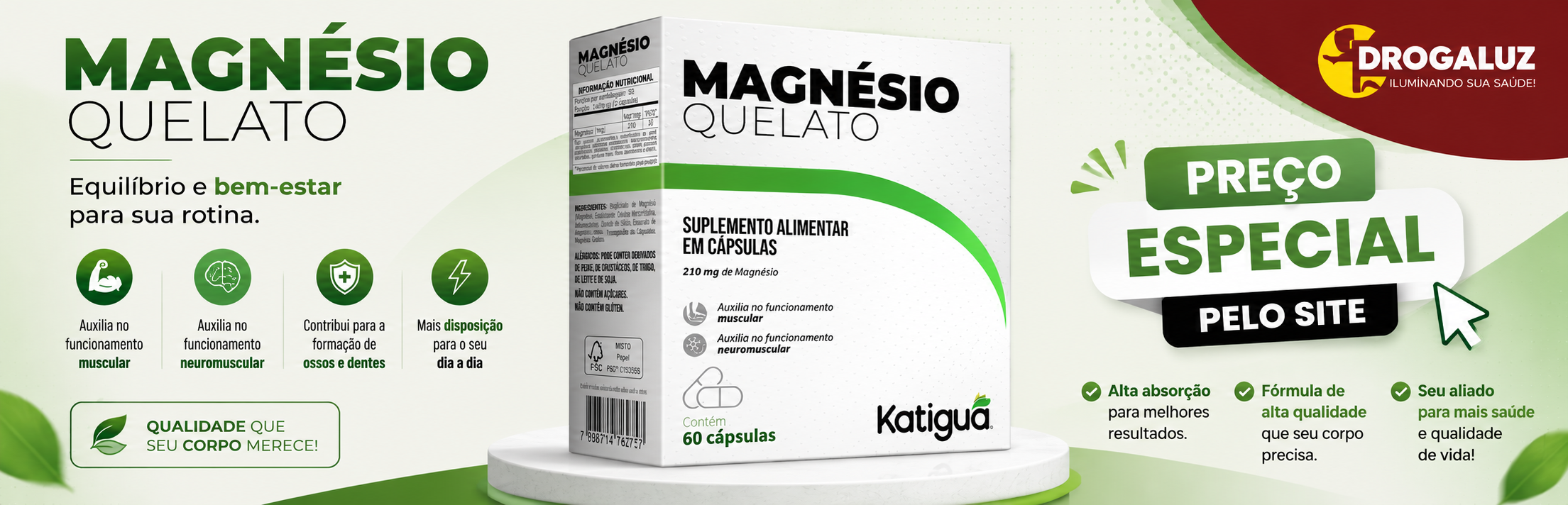 Promoção Magnésio Quelato — preço especial pelo site